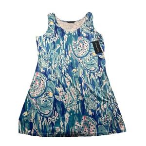 Tango Mango Multicolor Shift Dress Sleeveless Abstract Tropical Women XXL NWT